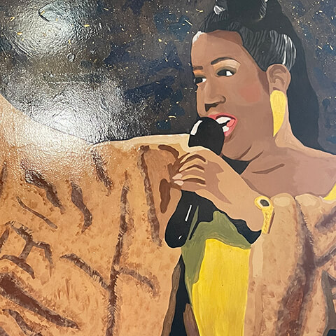 painting of Aretha Franklin in Minneapolis