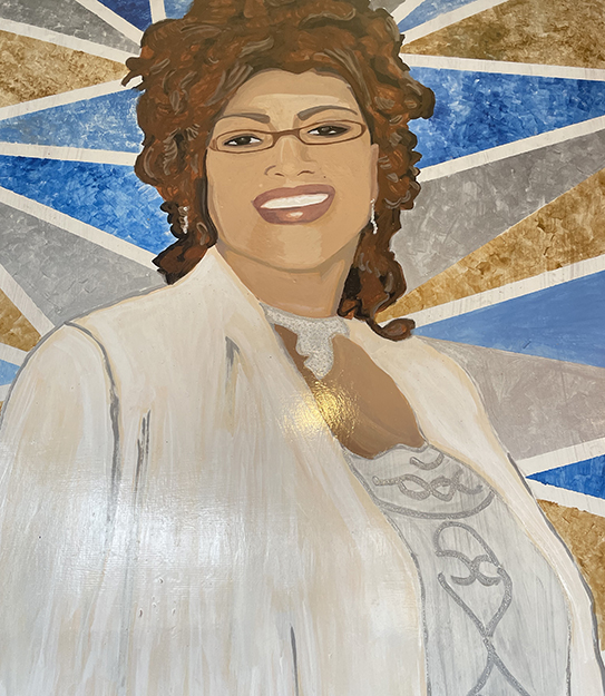 painted portrait of Mama Sheila at Mama Sheila's House Of Soul in Minneapolis