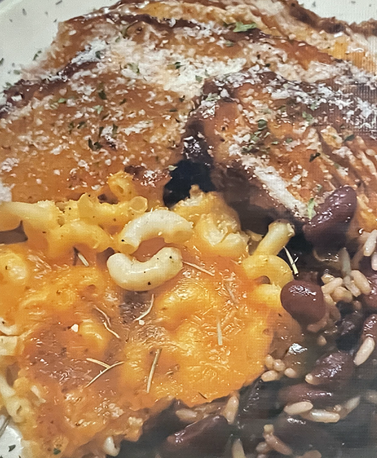 photo of a soul food combination plate at a soul food restaurant in Minneapolis.
